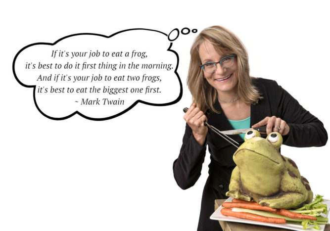 Cyndie - eat a frog Mark Twain quote